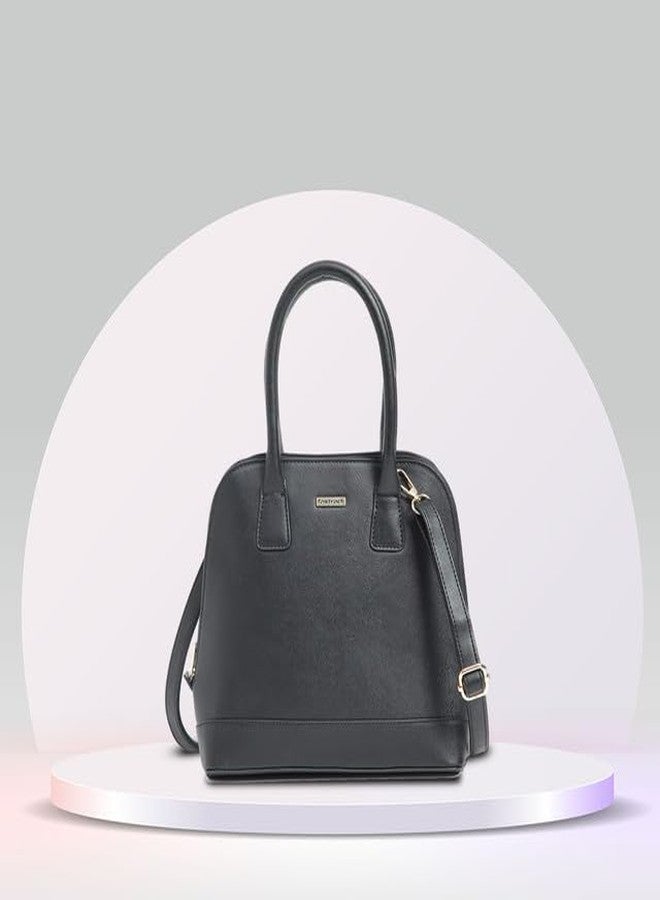 Fastrack Structured Satchel Bag for Women | Classic Bag for Girls, Ladies, Women | Spacious Bag for College, Work Made of Faux Leather (Black) - Image 4
